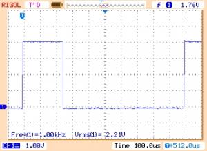 Rys. 3b. Porównanie pomiarów przebiegu prostokątnego przeprowadzonych klasycznym oscyloskopem cyfrowym