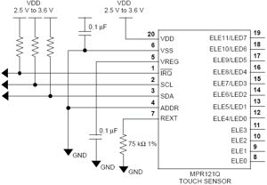 Rys. 2. Schemat
aplikacyjny układu MPR121